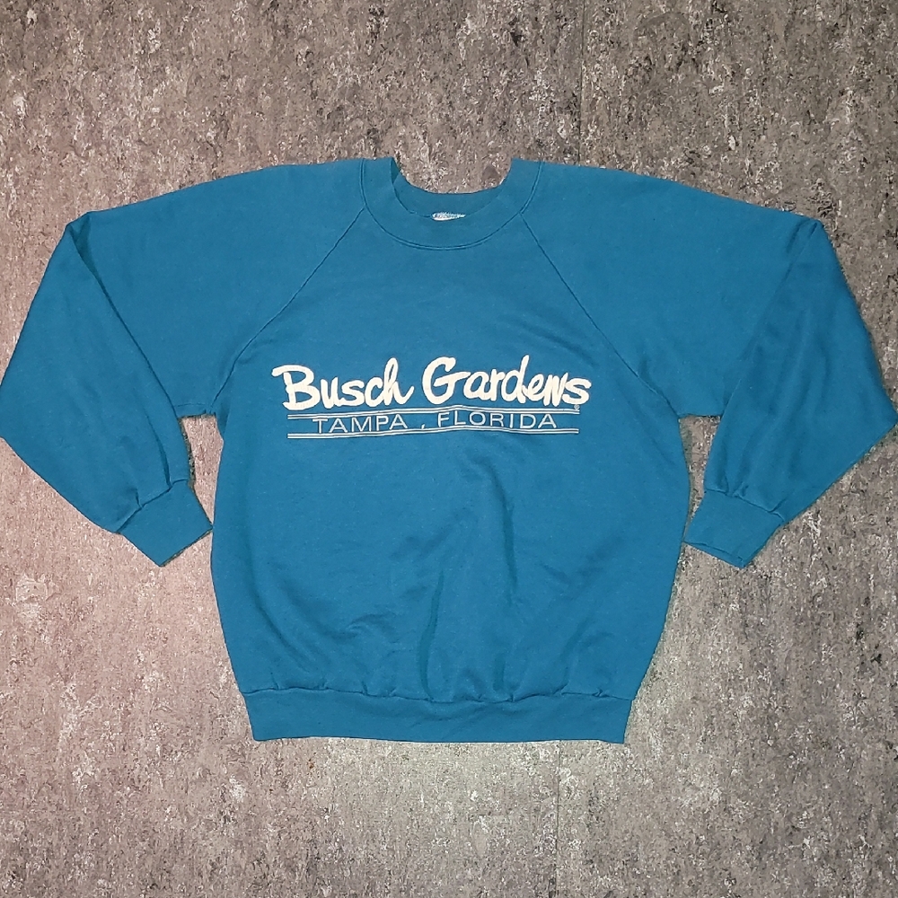 1970s. Made In USA. Tee Jays. Busch Gardens. Crewneck. Men's Size Medium
